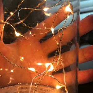 Dainty night light/ string light in jar